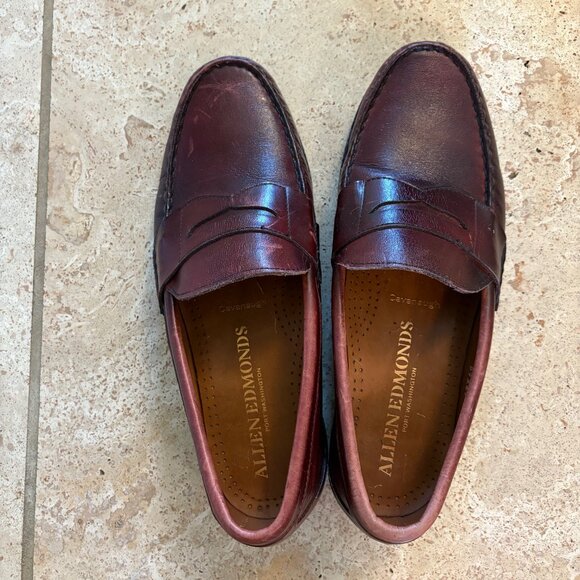 Mens Edmond Allen Dress Shoes, Brown Leather - Picture 1 of 2